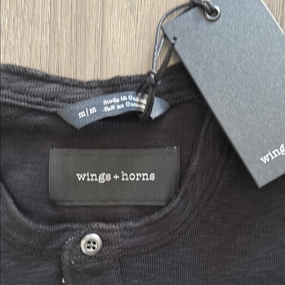 Wings+Horns 1x1 Slub Henley s/s - Picture 2 of 13